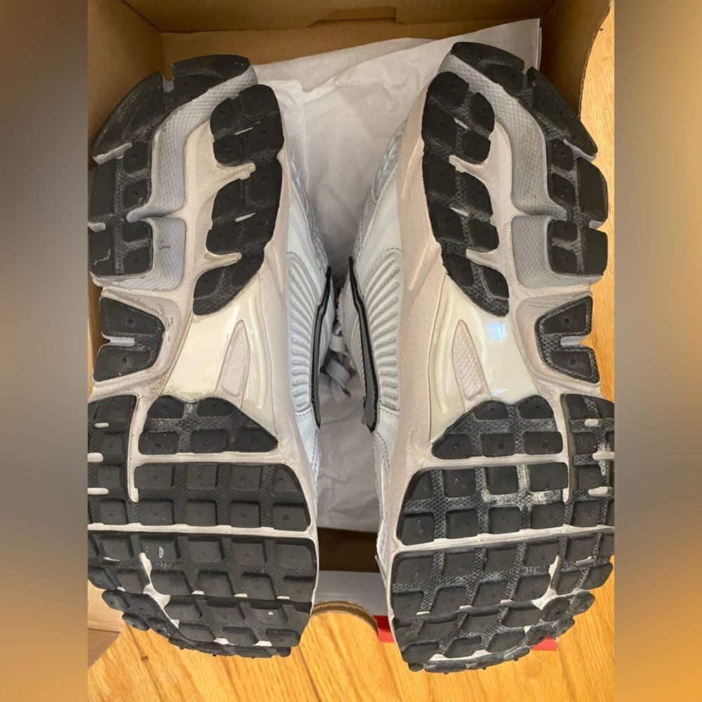 Nike Zoom Vomero 5 Sneakers in Pure Platinum, Chrome, & Light Orewood Revolve 6 - Picture 10 of 12